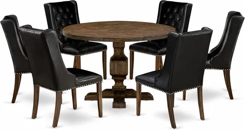 Miniatura 17 de East West Furniture I2FO5-749 Irving - Juego de muebles de habitación de 5 piezas, incluye una mesa de comedor redonda con pedestal y 4 sillas