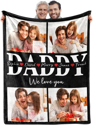 Miniatura 20 de Manta personalizada con imagen, manta de forro polar Sherpa personalizada, manta gruesa y cálida de felpa, personalizada para pareja, novia, novio