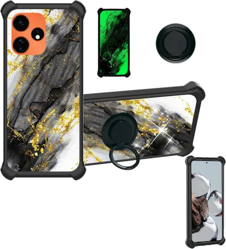 Miniatura 5 de Aroepurt Cricket Ovation 2 - Funda compatible con AT&T Maestro Max (2021) [PC duro + silicona suave] [purpurina dorada + luminosa] JSH-HDL