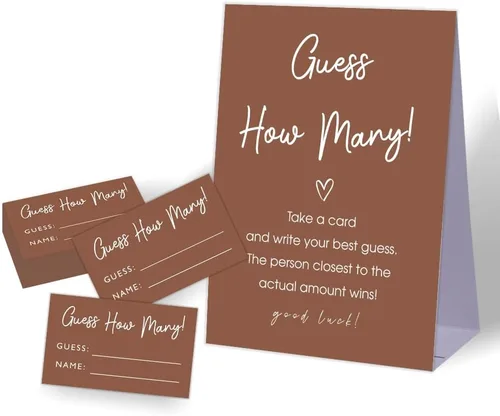 Juego de Guess How Many Game, decoración neutra para baby shower, juego de despedida de soltera, decoración de fiesta de boda, suministros de fiesta