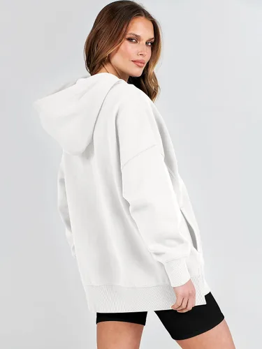 Miniatura 6 de ANRABESS Sudaderas con capucha de gran tamaño para mujer, sudadera de forro polar 2024, trajes de moda para adolescentes y niñas