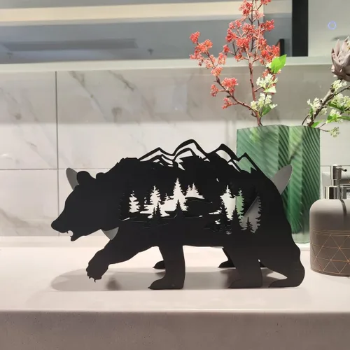 Miniatura 7 de Teaeeno Funny Bear - Soporte de papel higiénico de almacenamiento de animales, para baño, organizador de papel higiénico de animales de metal
