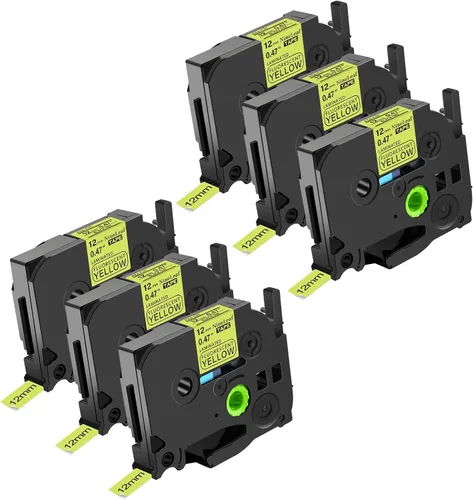 Miniatura 12 de NineLeaf Paquete de 6 cintas de etiquetas compatibles con Brother TZ TZe TZe-531 TZe531 TZ-531 TZ531 0.472 in 1/2 pulgadas, negro sobre azul