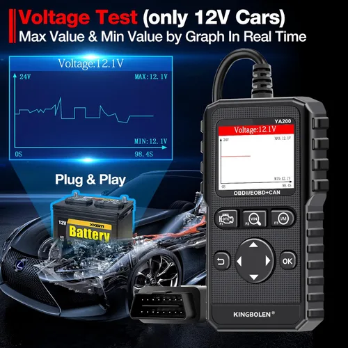 Miniatura 7 de KINGBOLEN YA200 - Escáner OBD2, Lector de Código OBD2 para Auto, Luz de Comprobación del Motor, Escáner de Auto OBDII con Funciones Completas