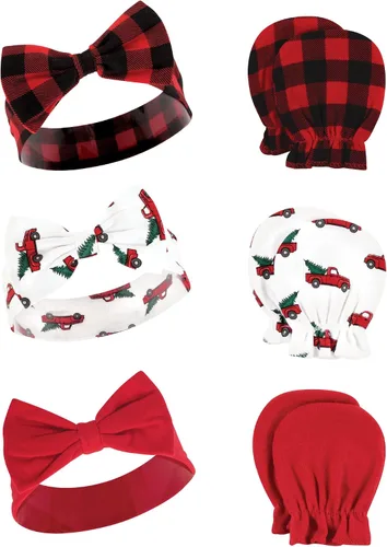 Miniatura 33 de Hudson Baby Conjunto de diadema de algodón y manoplas para rascar para bebé