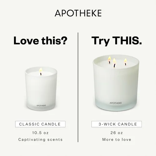 Miniatura 4 de Apotheke Velas perfumadas exclusivas para el hogar, lavanda Hinoki, 10.5 onzas, cera de soja, no tóxica, tarro grande blanco, velas de lujo regalos