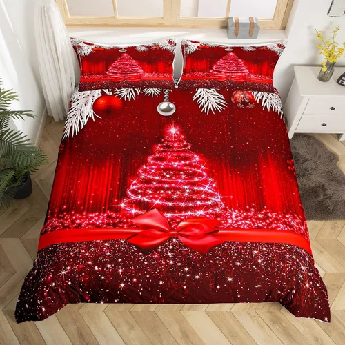 Miniatura 41 de Juego de funda de edredón para niños de Feliz Navidad, tamaño King, juego de ropa de cama de pingüinos de dibujos animados, animales árticos