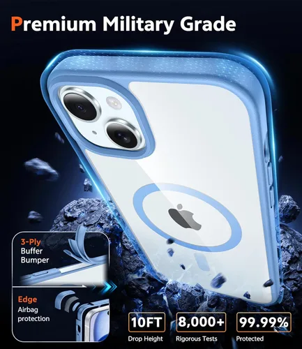 Miniatura 1789 de FNTCASE Funda para iPhone 13 Pro-Max: Fundas magnéticas transparentes compatibles con Magsafe Slim anti amarillamiento protección contra caídas