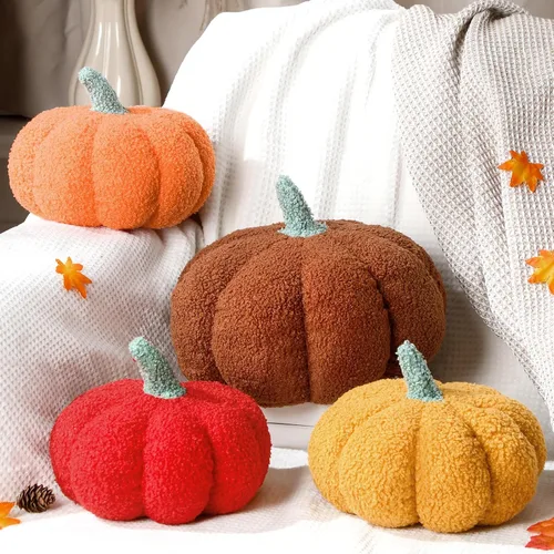 Miniatura 13 de Kajaia 4 almohadas de otoño decorativas de calabaza de Acción de Gracias, almohada de otoño de 11 pulgadas, 7 pulgadas, cojín 3D de Acción de Blanco