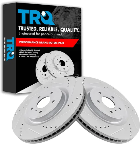 Miniatura 262 de TRQ Juego de rotores de freno de rendimiento trasero con revestimiento G premium compatible con Mazda 6 2014-2021