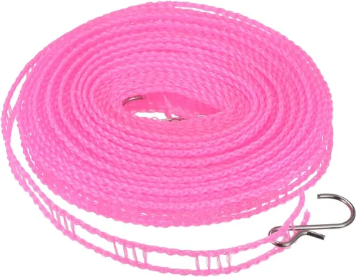 Miniatura 22 de uxcell Tendedero portátil, de nailon de 9.84 pies, resistente al viento, antideslizante, cuerda de lavado para patio, viajes al aire libre, camping