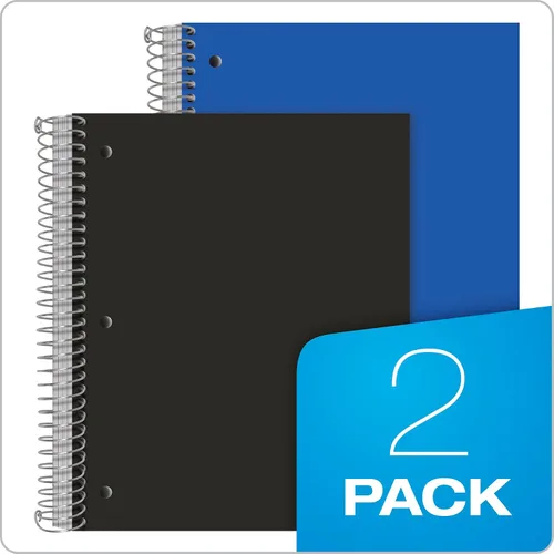 Miniatura 7 de Oxford Cuadernos en espiral, 5 materias, papel rayado universitario, cubierta de plástico duradero, 200 hojas, 5 bolsillos divisores, 2 por paquete
