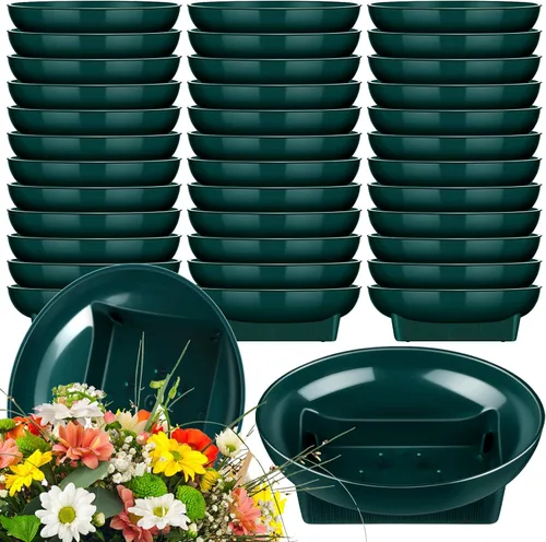 Karenhi 12 cuencos florales verdes para arreglos florales, cuencos de espuma floral de 6.3 pulgadas para arreglos, vacaciones, bodas, suministros de