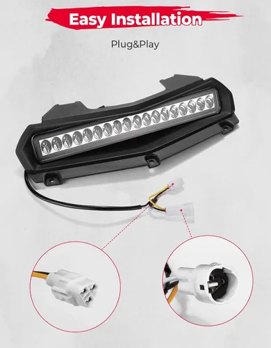 Miniatura 2 de KEMIMOTO Luz LED Puntual de Capó Tipo Scoop - Compatible con Rmax2/Rmax4 1000 (2021-2023), Luz Auxiliar Delantera de Circulación Diurna, 1 PIEZA
