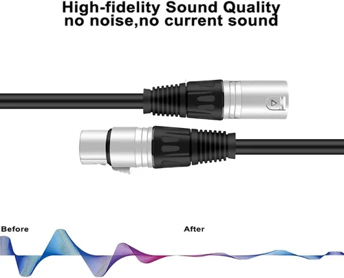 Miniatura 3 de Cable de altavoz XLR macho a XLR hembra, cable de conexión de micrófono de audio profesional, cable de micrófono blindado y equilibrado para uso más