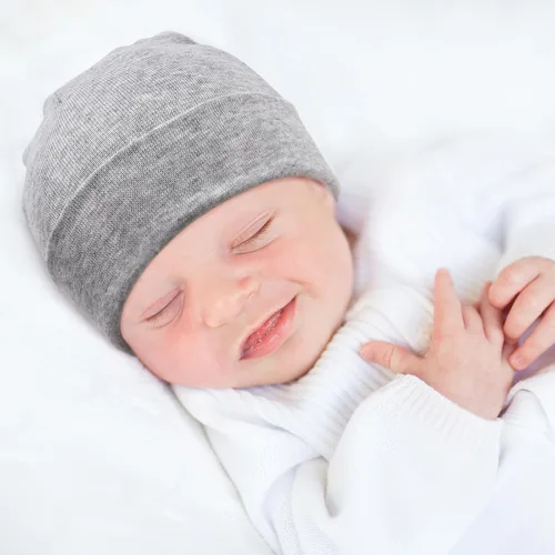 Miniatura 3 de DRESHOW BQUBO 4 Pieces Baby Beanie Newborn Toddler Soft Cute Knit Hat Hospital Hats for Baby Boys Infant Cap Beanies