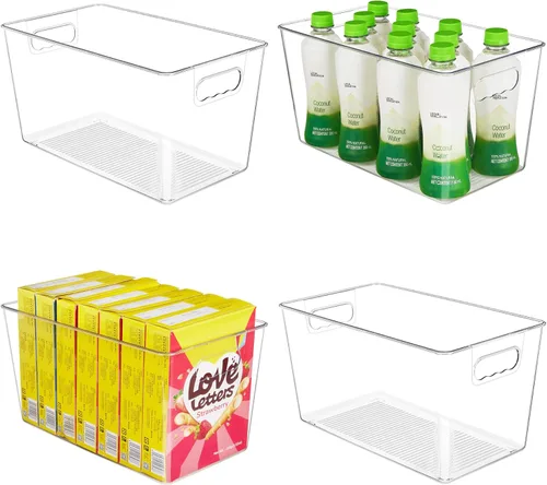 Miniatura 10 de YIHONG Contenedores organizadores de almacenamiento transparentes para despensa, paquete de 10 contenedores de plástico para almacenamiento