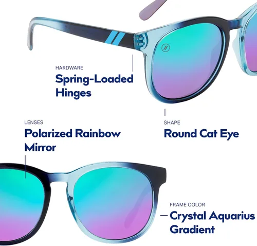 Miniatura 37 de Blenders Eyewear Serie H - Gafas de sol polarizadas - Ojo de gato redondo, bisagra con resorte - 100% protección UV - Para mujer