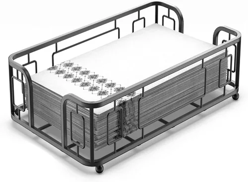 Miniatura 25 de Servilletero para mesa – Dispensador de servilletas vertical de hierro plateado para servilletas de papel, dispensador de servilletas para cocina