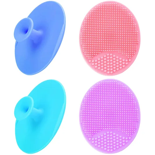 Cepillo de limpieza facial de silicona - Exfoliante y limpiador facial para limpieza profunda, cuidado de los poros de puntos negros y acné Small -