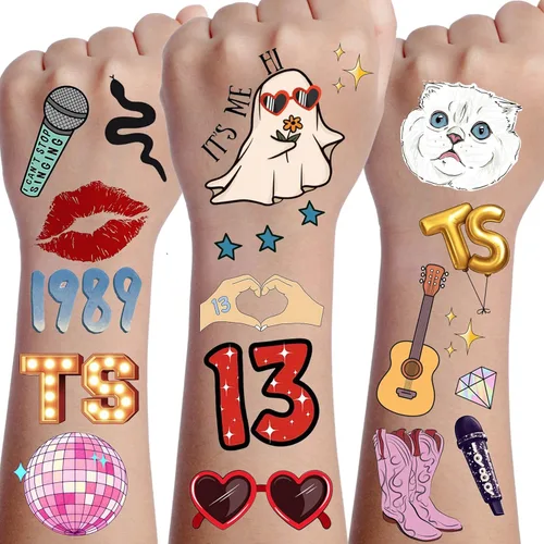 Miniatura 10 de 60 hojas de tatuajes temporales 3D de león y tigre geniales para hombres y mujeres, tatuajes falsos pequeños y aterradores de diablo, calavera