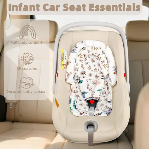Miniatura 8 de Inserto de asiento de automóvil infantil 2 en 1, inserto mejorado para asiento de automóvil recién nacido, transpirable y suave, soporte