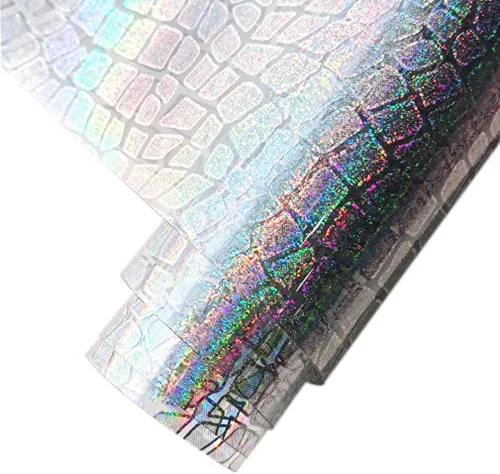 Miniatura 21 de HYANG Hojas de vinilo de cuero sintético transparentes transparentes de bola PVC súper claras holográficas 1 rollo 12" x 53" (30cm x 135cm)