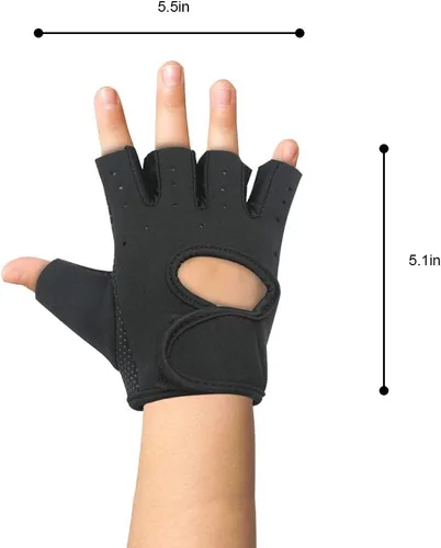 Miniatura 6 de Luwint Guantes de entrenamiento sin dedos para niños, guantes antideslizantes de fitness para niños, ciclismo, yoga, levantamiento de pesas, 1 par