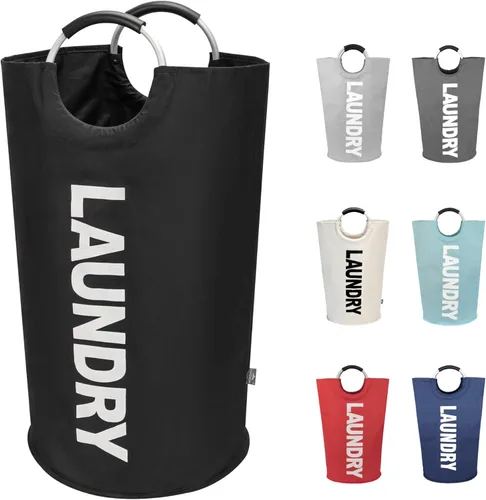 DOKEHOM - Canasta de lavandería grande de 90 litros, bolsa de lavandería plegable, canasta de ropa alta y autónoma, contenedor de lavado plegable