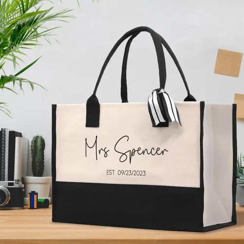 Miniatura 6 de VANESSA ROSELLA Bride Tote, Custom wedding gift, Personalized bridal bag