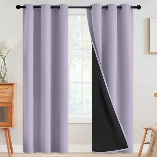 Miniatura 67 de SimpleHome - Cortinas opacas 100% para recámara, cortinas de ventana con ojales beige, con aislamiento térmico, cortinas de oscurecimiento