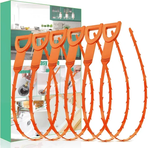 Miniatura 8 de Serpiente Destapacaños para Cabello - Paquete de 3 Herramientas Destapacaños Tipo Serpiente para Ducha y Fregadero con Empaque Exquisito (Verde)