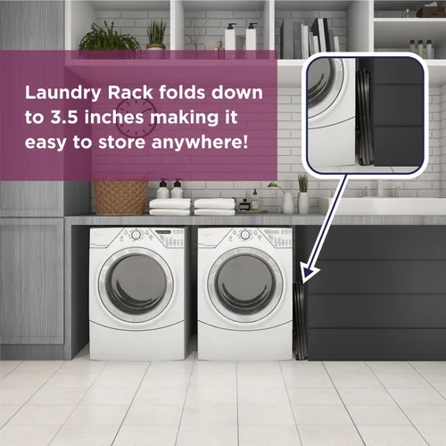 Miniatura 6 de BLACK+DECKER Organizador de lavandería extensible/plegable para secar ropa. Esencial para campamento/remolques o cualquier lugar donde seque la ropa