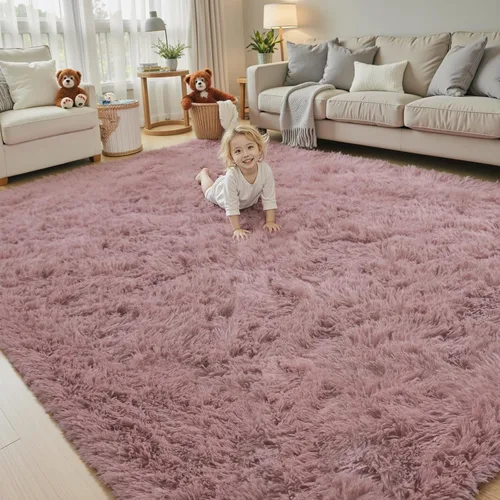 Miniatura 9 de Alfombras circulares súper suaves para niñas, castillo de princesa, tienda de campaña de 5 diámetros, alfombras circulares de área para dormitorio