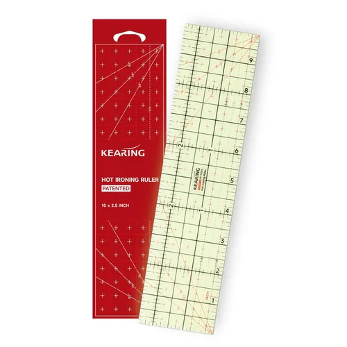 Miniatura 16 de KEARING, Nueva regla de dobladillo caliente para costura, juegos de plantillas de acolchado, regla patentada resistente al calor antideslizante