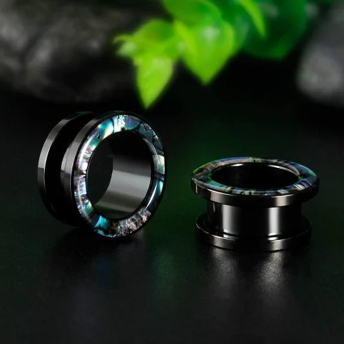 Miniatura 4 de KUBOOZ - Piercing para orejas diseño de concha marina y flores de acero inoxidable
