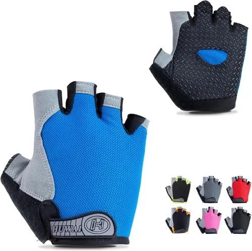 WULI Guantes de ciclismo de medio dedo para hombres y mujeres, guantes de fitness para ciclismo, transpirabilidad, equipo de yoga antideslizante,