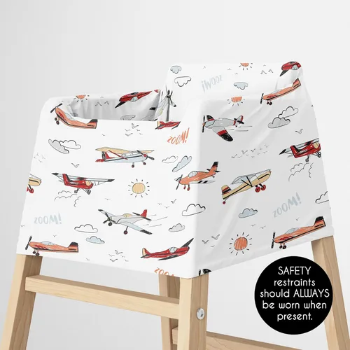 Miniatura 5 de Sweet Jojo Designs Funda de asiento de coche para bebé con diseño de avión, estilo vintage, silla alta para lactancia, carrito de compras