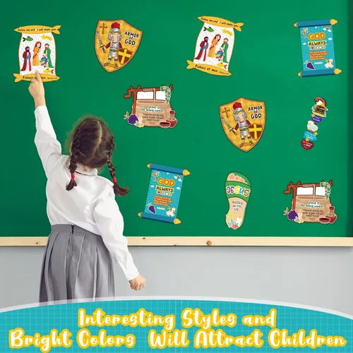 Miniatura 5 de Outus Juego de 36 manualidades religiosas para la escuela dominical de Dios, kit de manualidades VBS cristianas para niños, adorno colgante