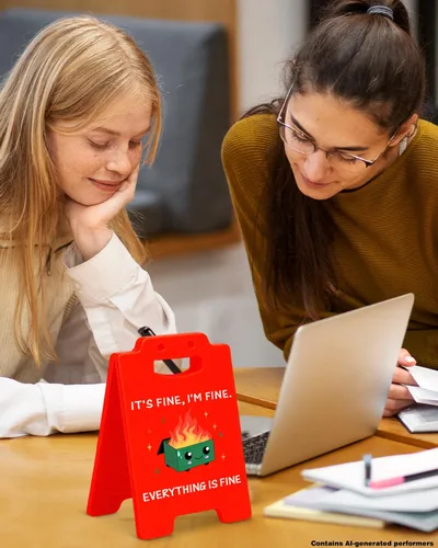 Miniatura 4 de Letreros de escritorio con accesorios de escritorio de contenedor, divertidos regalos de oficina para compañeros de trabajo, bonitos regalos