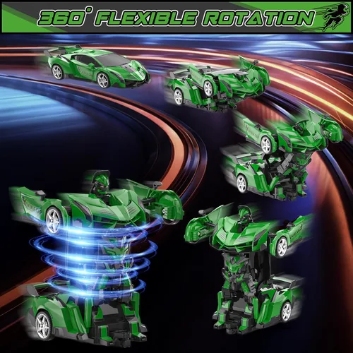 Miniatura 2 de BLUEJAY Transform RC Cars para niños de 4-7 y 8-12 años, auto robot de control remoto 2.4 GHz, escala 1:18, transformación con un botón, rotación