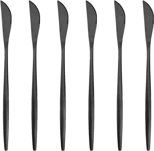Miniatura 12 de Cucharas de café expreso negro mate, mini cucharas de té para café, cucharas pequeñas de acero inoxidable de 5.11 pulgadas para postre, juego de 6