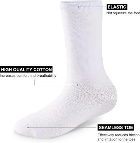 Miniatura 3 de COZYOFFI 4 pares de calcetines de algodón sin costuras para niñas y niños, uniforme escolar