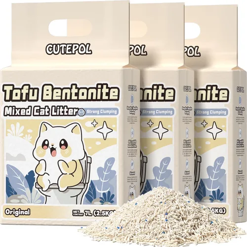 Miniatura 10 de Arena aglutinante mixta 4 en 1 para gatos, 16.5 libras, control de olores y agrupación rápida, absorbente de agua y desechable, sin polvo