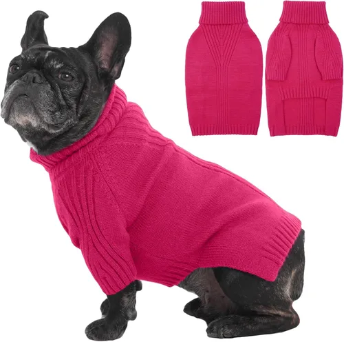 Miniatura 72 de IECOii Suéter extragrande para perro, suéteres térmicos cálidos para perros de raza gigante, ropa de punto, cuello alto de invierno, elástica