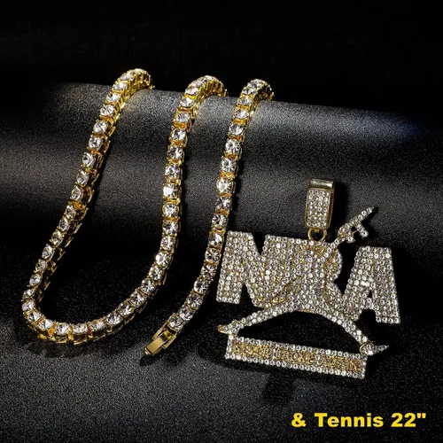 Miniatura 4 de Cadenas colgantes para hombre HH Bling Empire Iced Out Nba Youngboy de plata y oro. Collares de zapatos deportivos de diamante que nunca se rompe
