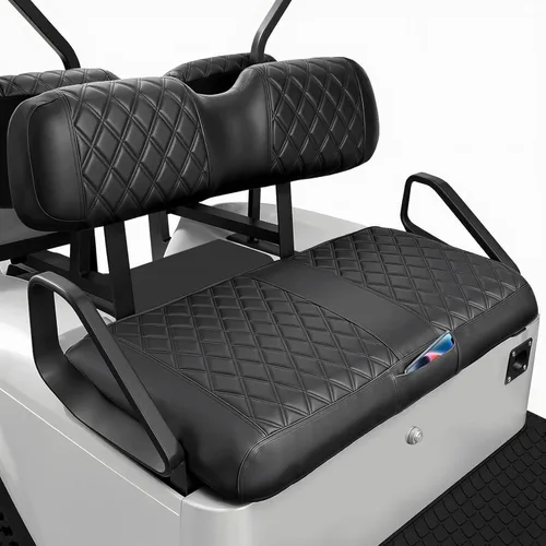 EZGO Fundas de Asiento, Fundas de Asiento de Carrito de Golf para EZGO TXT 1994-2013 y EZGO RXV OEM Asiento Ordinario Cuero Marino Grueso Diamante