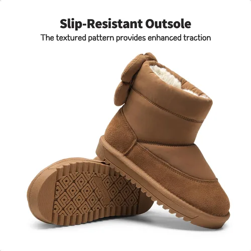Miniatura 4 de DREAM PAIRS Botas de nieve para niñas de invierno de 0.394 pulgadas con forro de piel sintética para niños pequeños y grandes