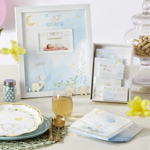 Miniatura 4 de Kate Aspen Elephant Baby Shower - Servilletas de papel de 2 capas, color azul (juego de 30) Little Peanut, servilletas decorativas gruesas