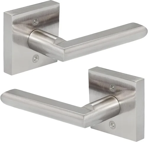 Miniatura 12 de Manija de puerta de entrada HOSOM con cerradura y llave, área comercial y residencial, palanca de puerta de entrada moderna para exterior, cerradura